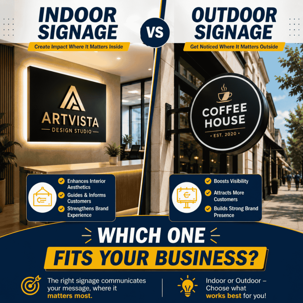 Indoor vs Outdoor Signage: Which One Fits Your Business?
