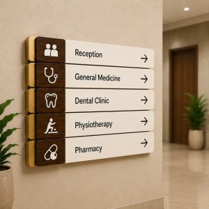 clinic wayfinding directory sign Kuwait